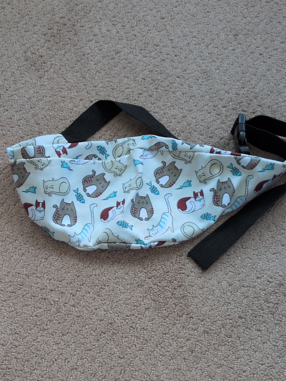 Cat Print Fanny Pack Lightweight Adjustable Waist Bag & Crossbody Pouch